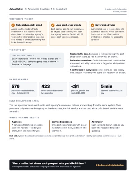 Case study page 2: the checks on each card and the numbers